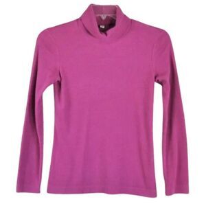 Top Knit Long Sleeve Pullover Turtleneck Raspberry Pink Women's Size Small